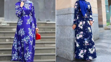 مانتو پیراهنی آبی شیک