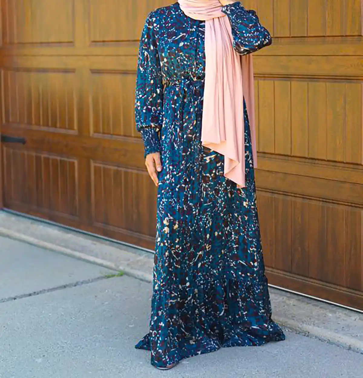 مانتو پیراهنی آبی شیک