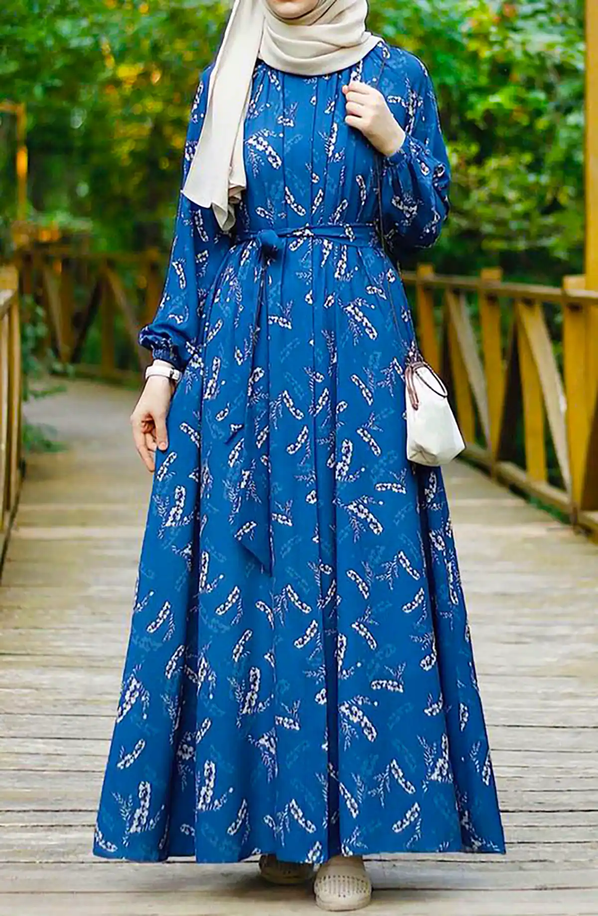 مانتو پیراهنی آبی شیک