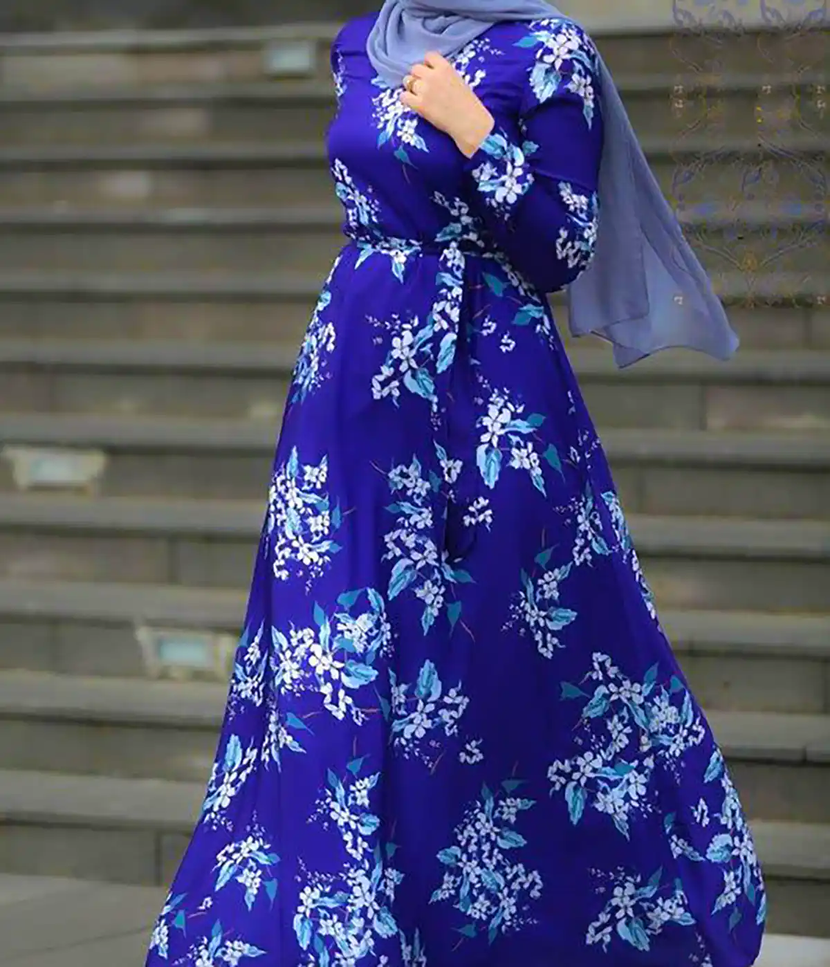 مانتو پیراهنی آبی شیک