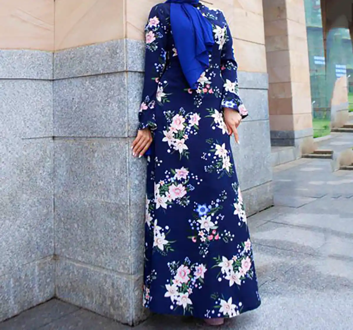 مانتو پیراهنی آبی شیک