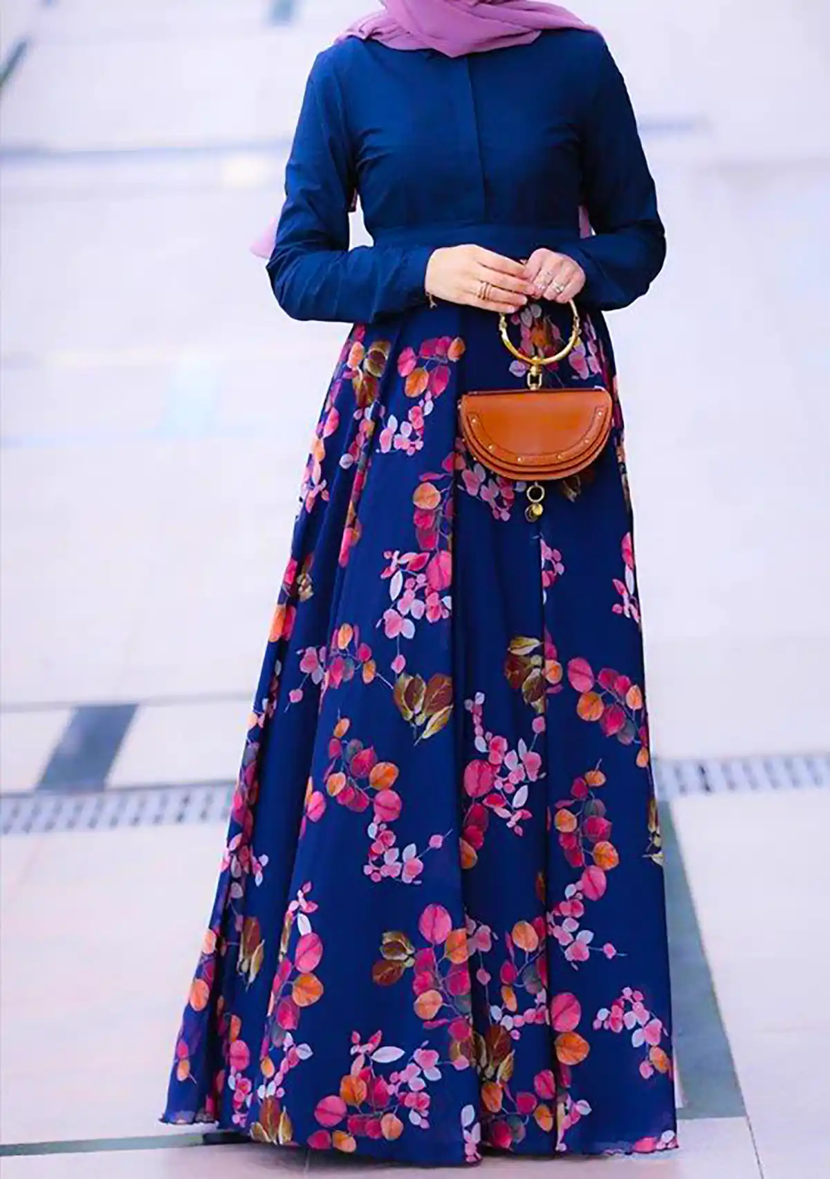 مانتو پیراهنی آبی شیک