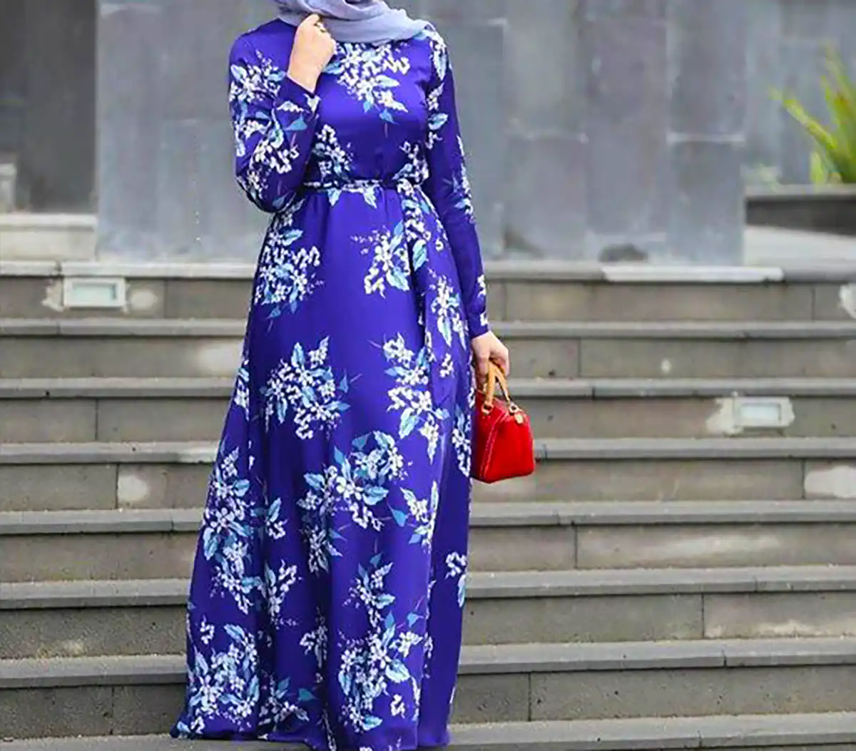 مانتو پیراهنی آبی شیک