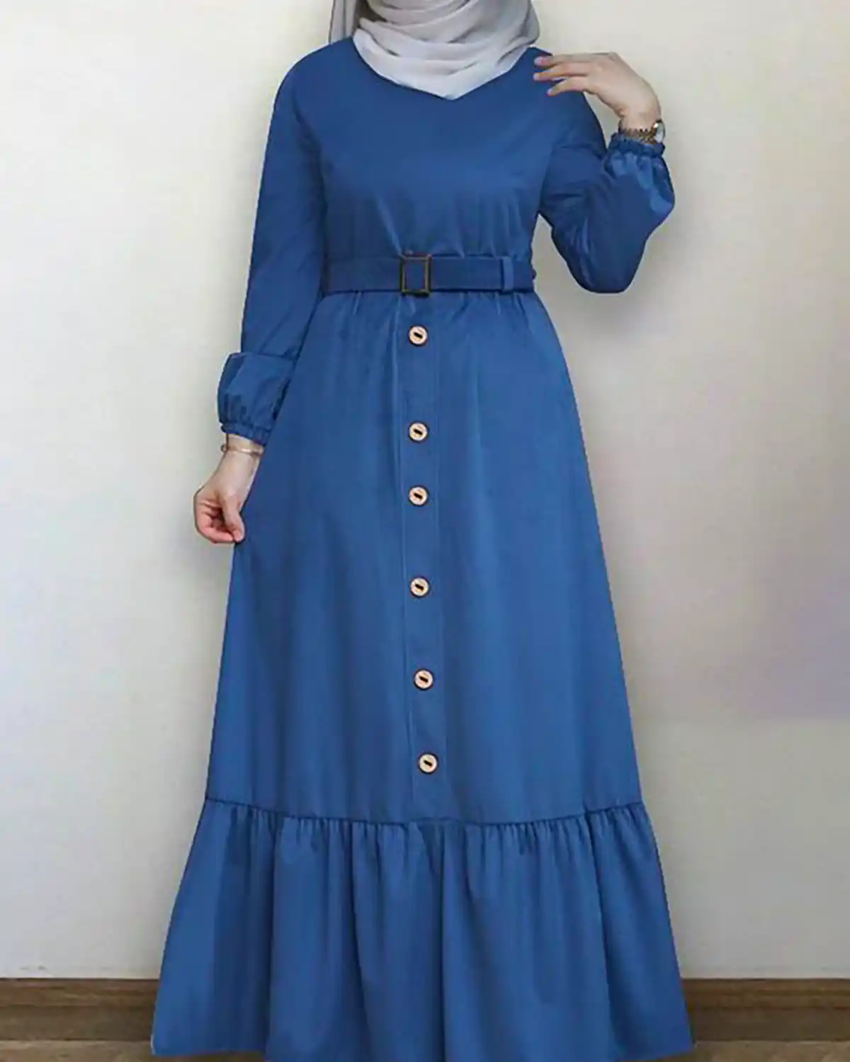 مانتو پیراهنی آبی شیک