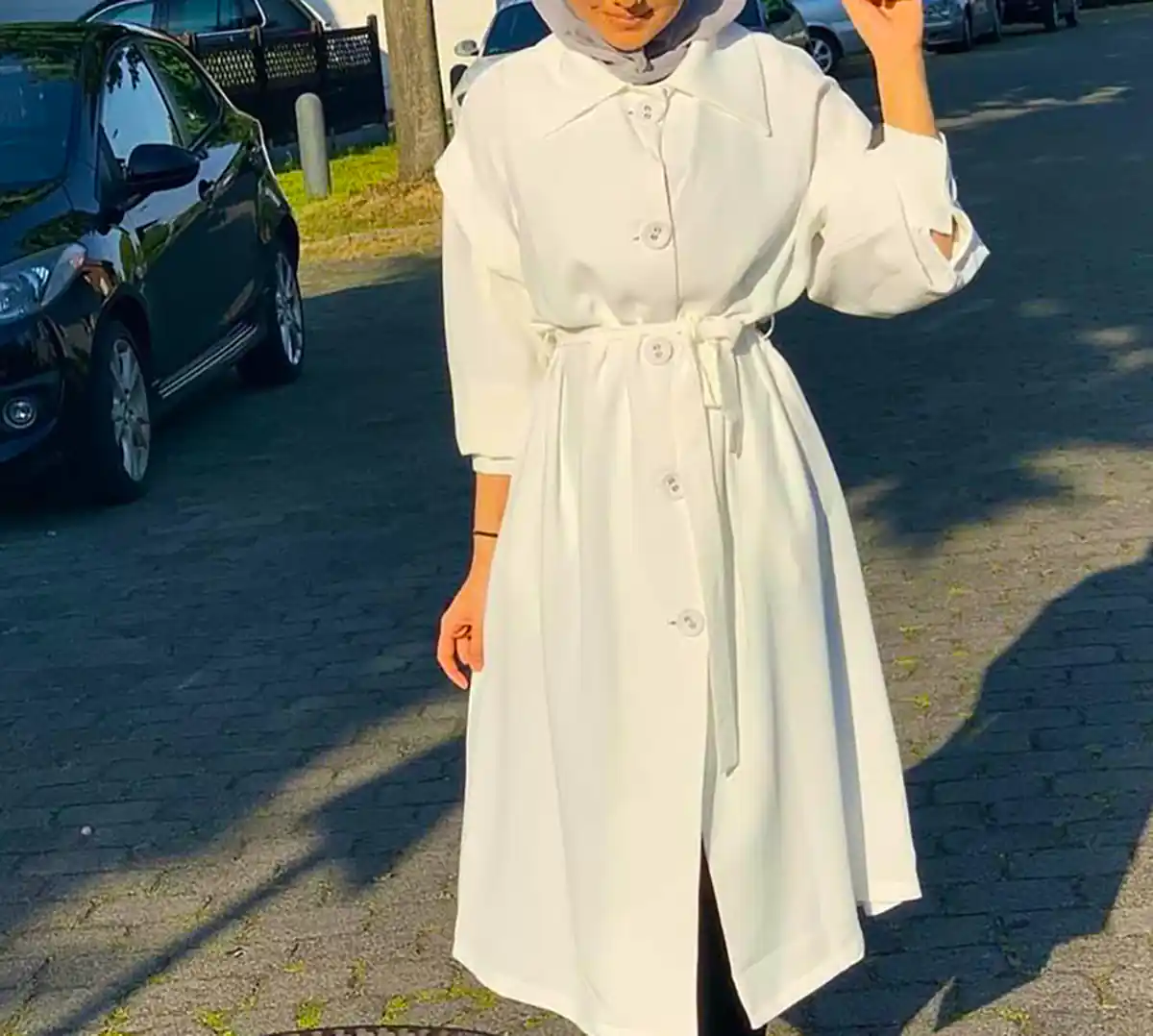 مانتو سفید زنانه شیک