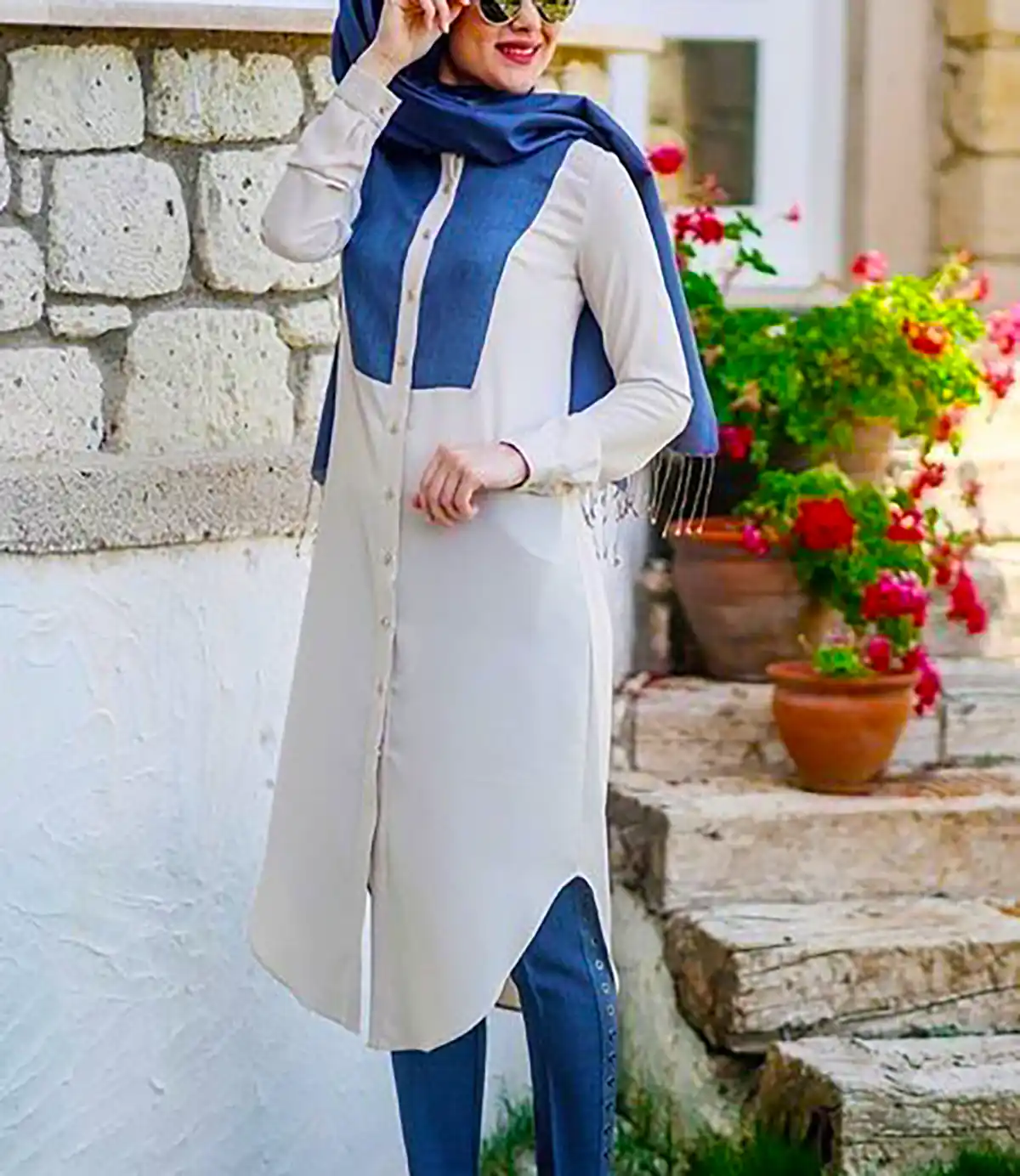 مانتو سفید زنانه شیک