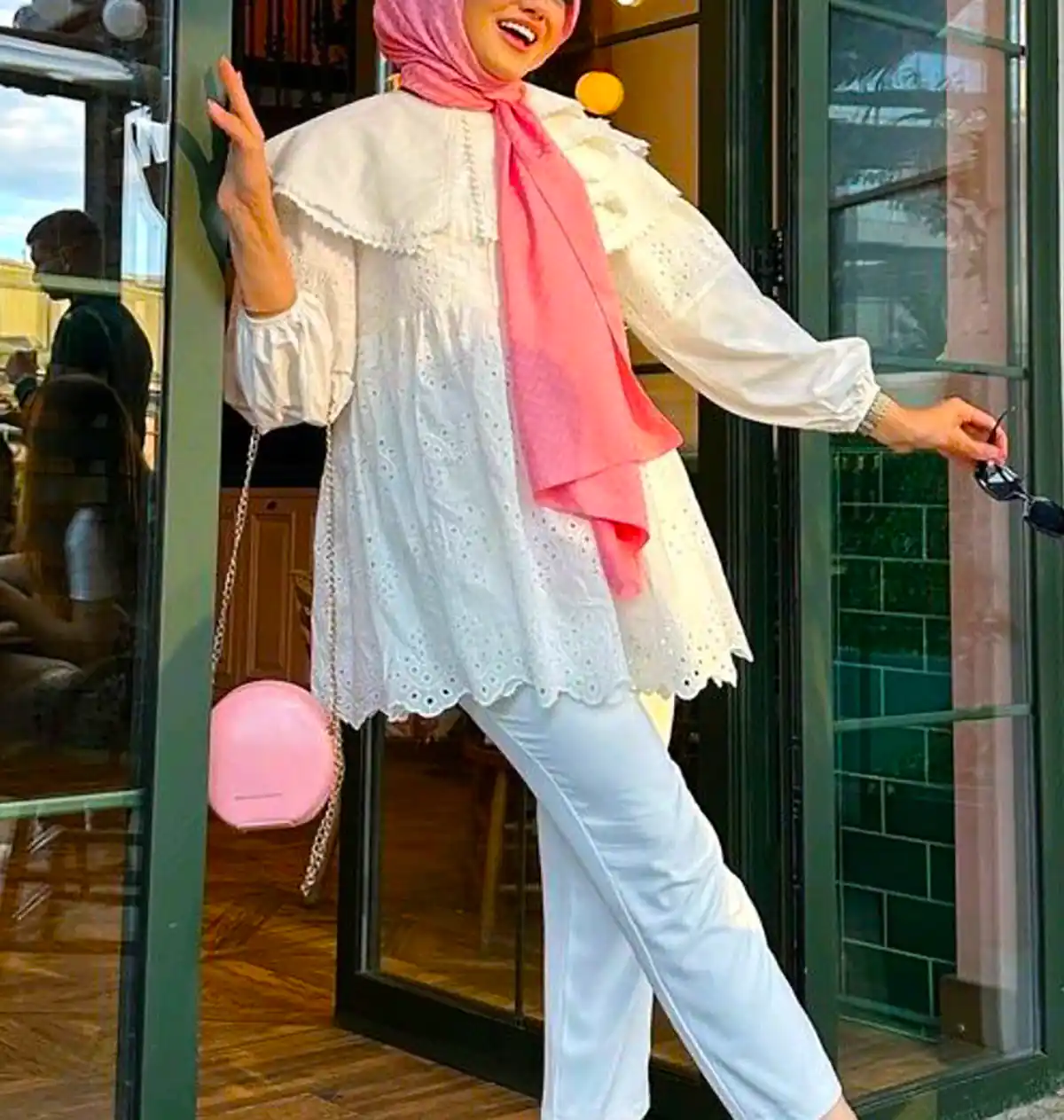 مانتو سفید زنانه شیک