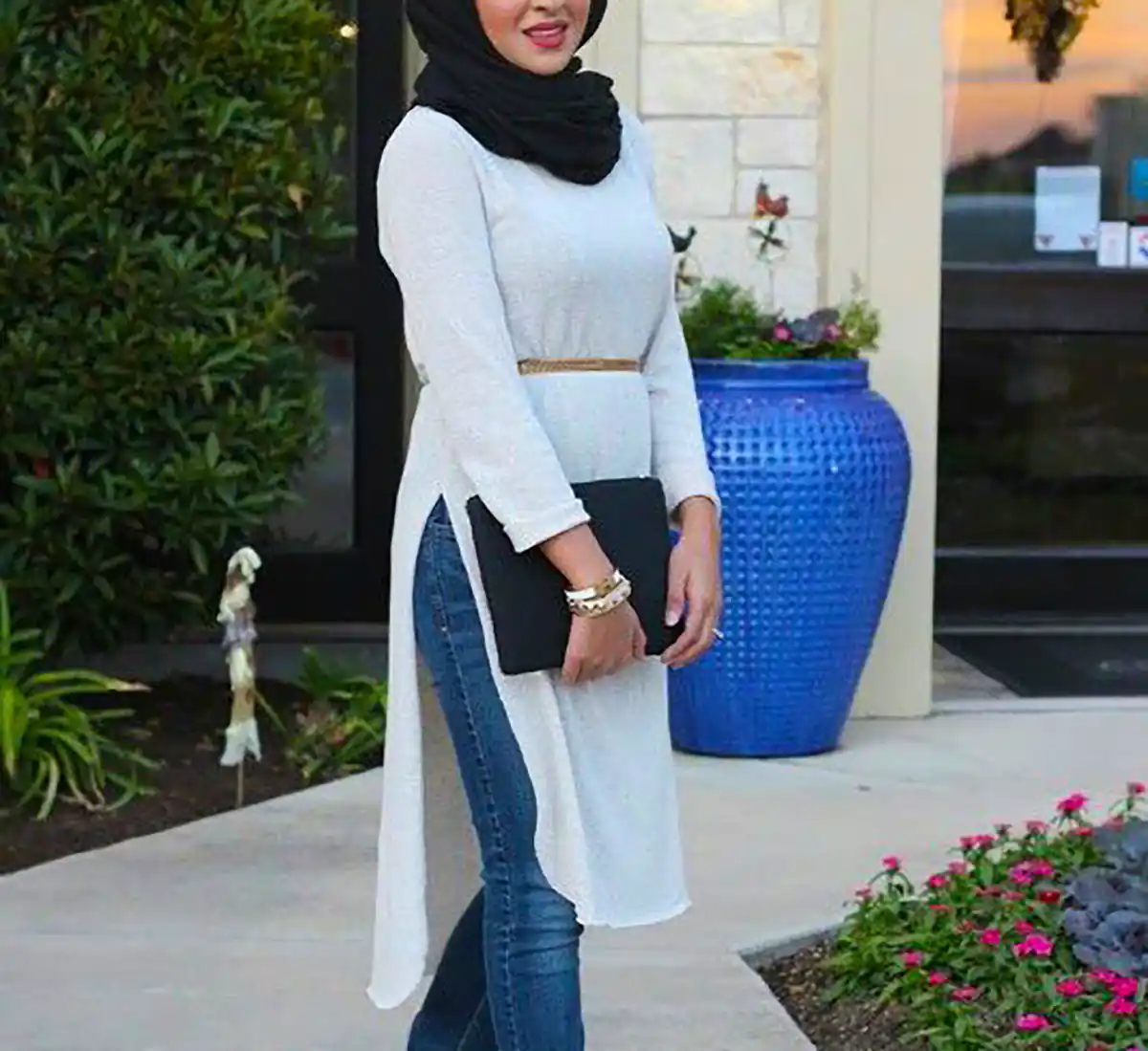 مانتو سفید زنانه شیک