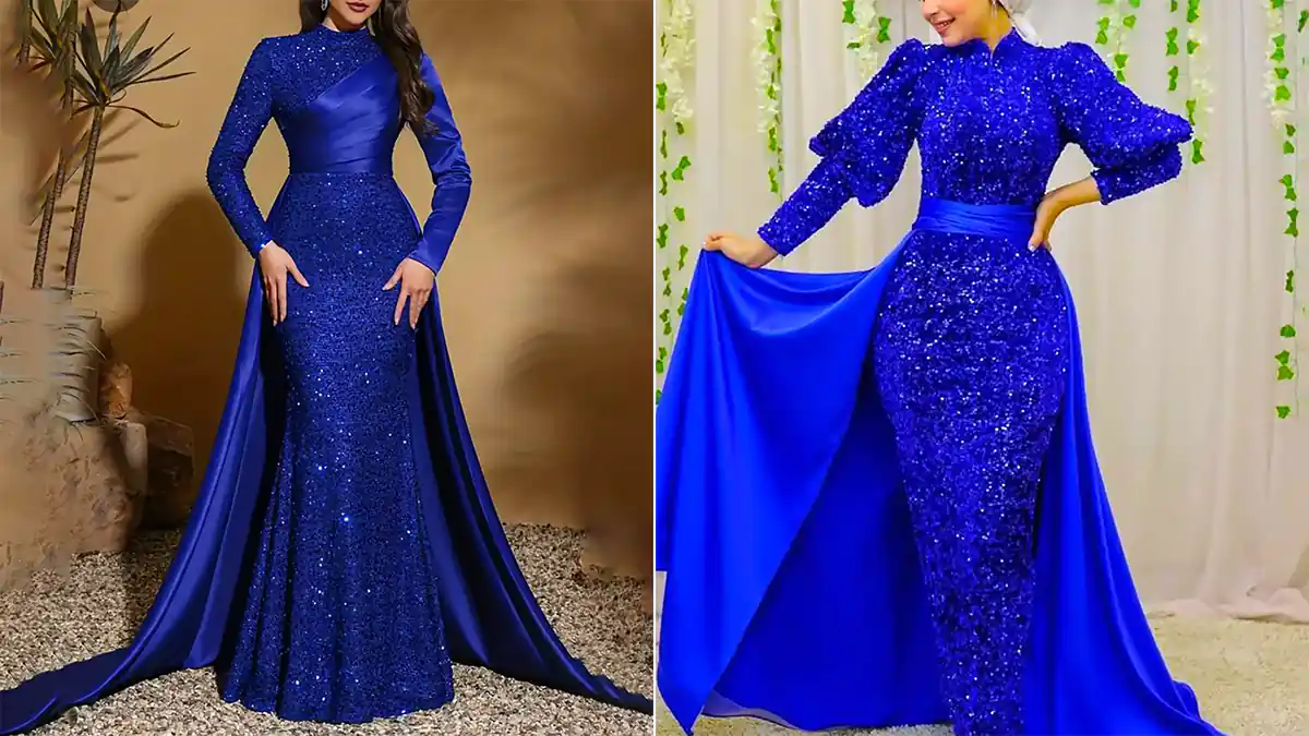 ماکسی مجلسی آبی شیک