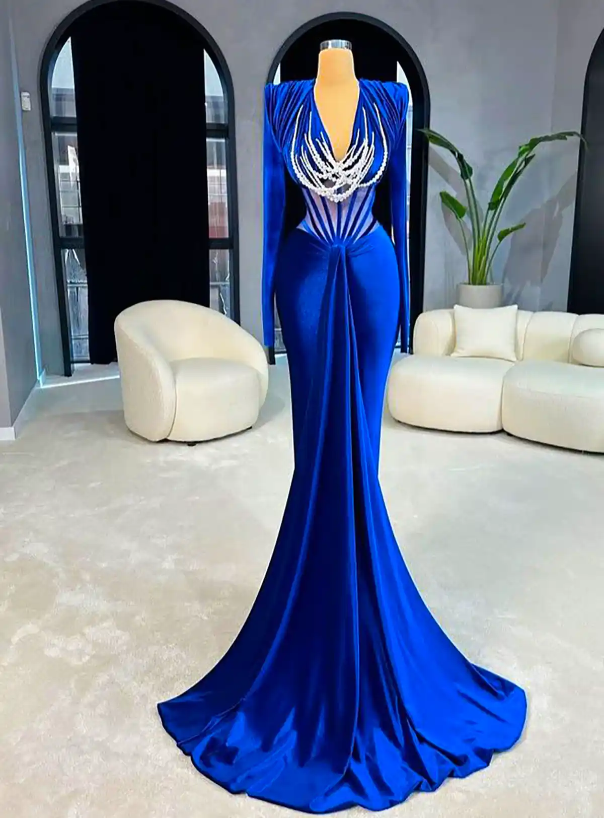 ماکسی مجلسی آبی شیک