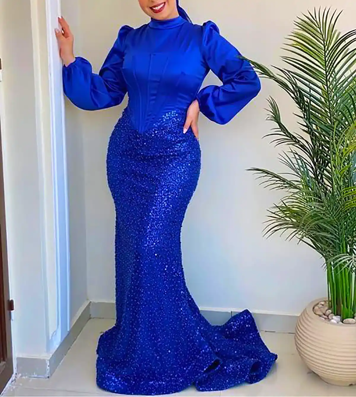 ماکسی مجلسی آبی شیک