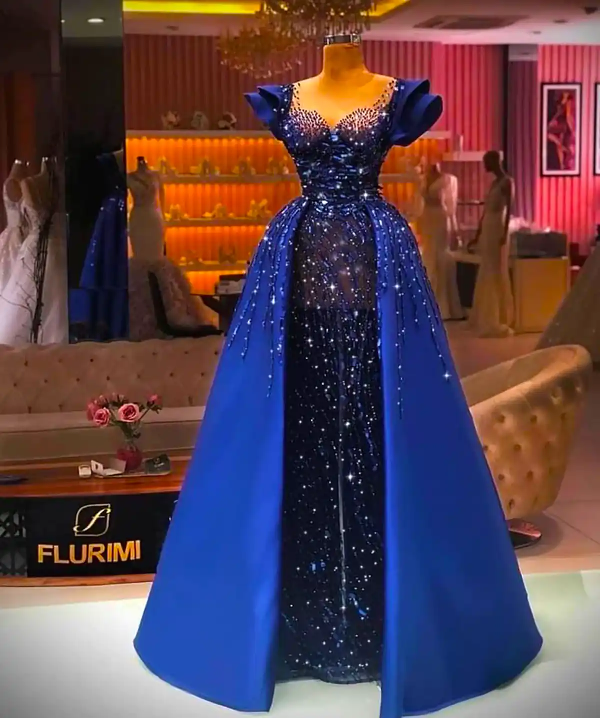 ماکسی مجلسی آبی شیک