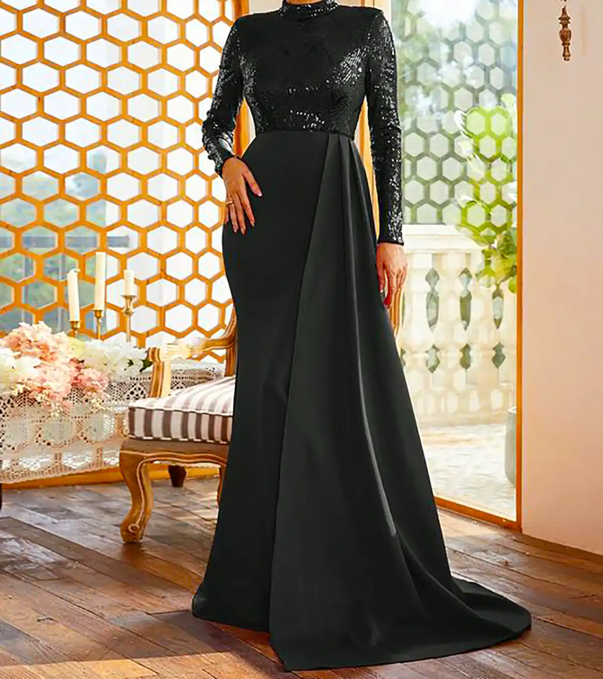 ماکسی مجلسی مشکی شیک