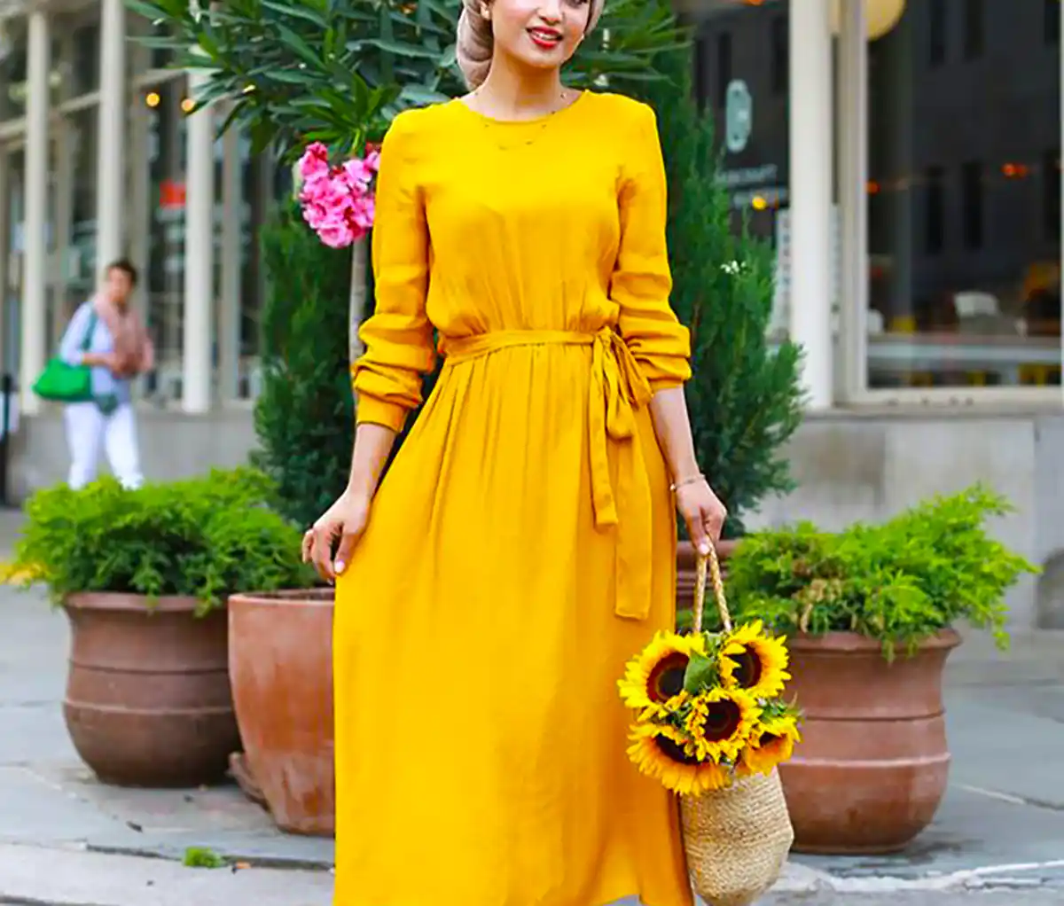 پیراهن مانتویی زرد جدید