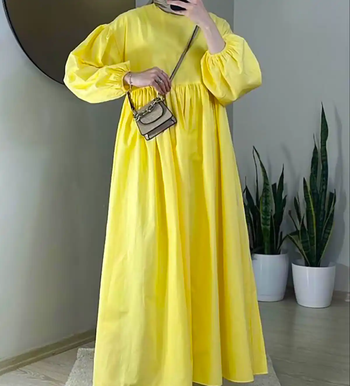 پیراهن مانتویی زرد جدید