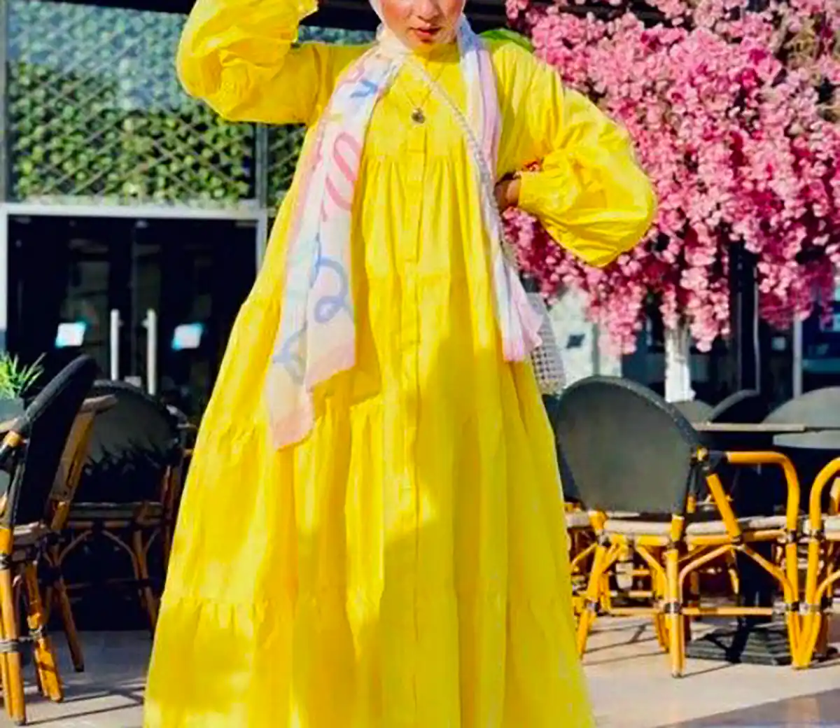 پیراهن مانتویی زرد جدید