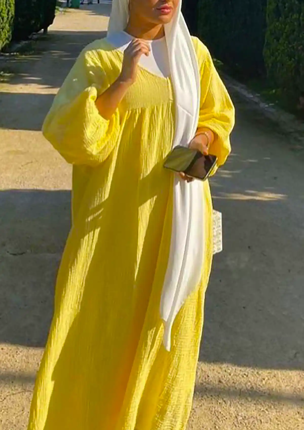 پیراهن مانتویی زرد جدید