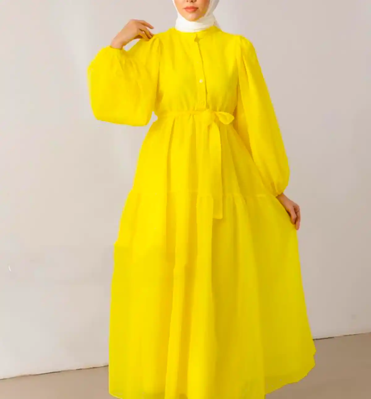 پیراهن مانتویی زرد جدید