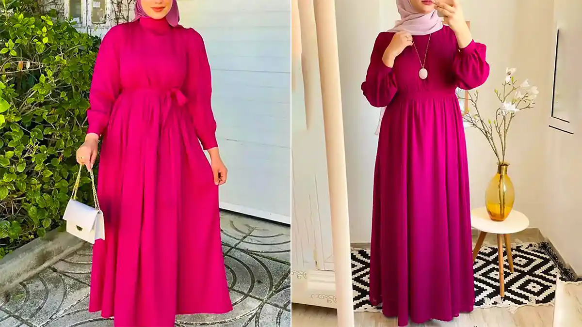 پیراهن ساحلی صورتی شیک