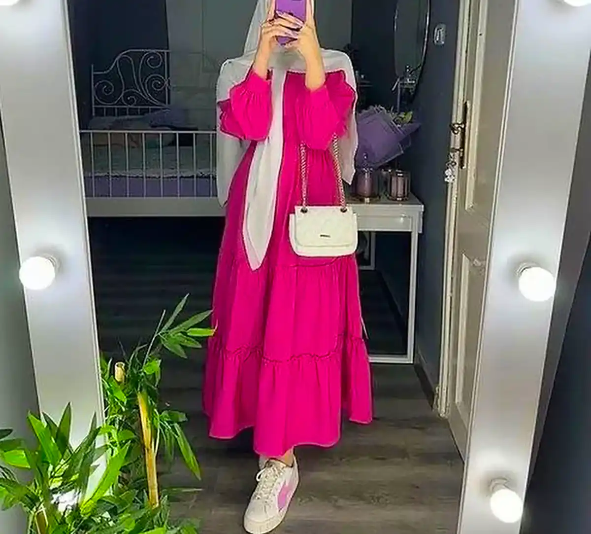 پیراهن ساحلی صورتی شیک