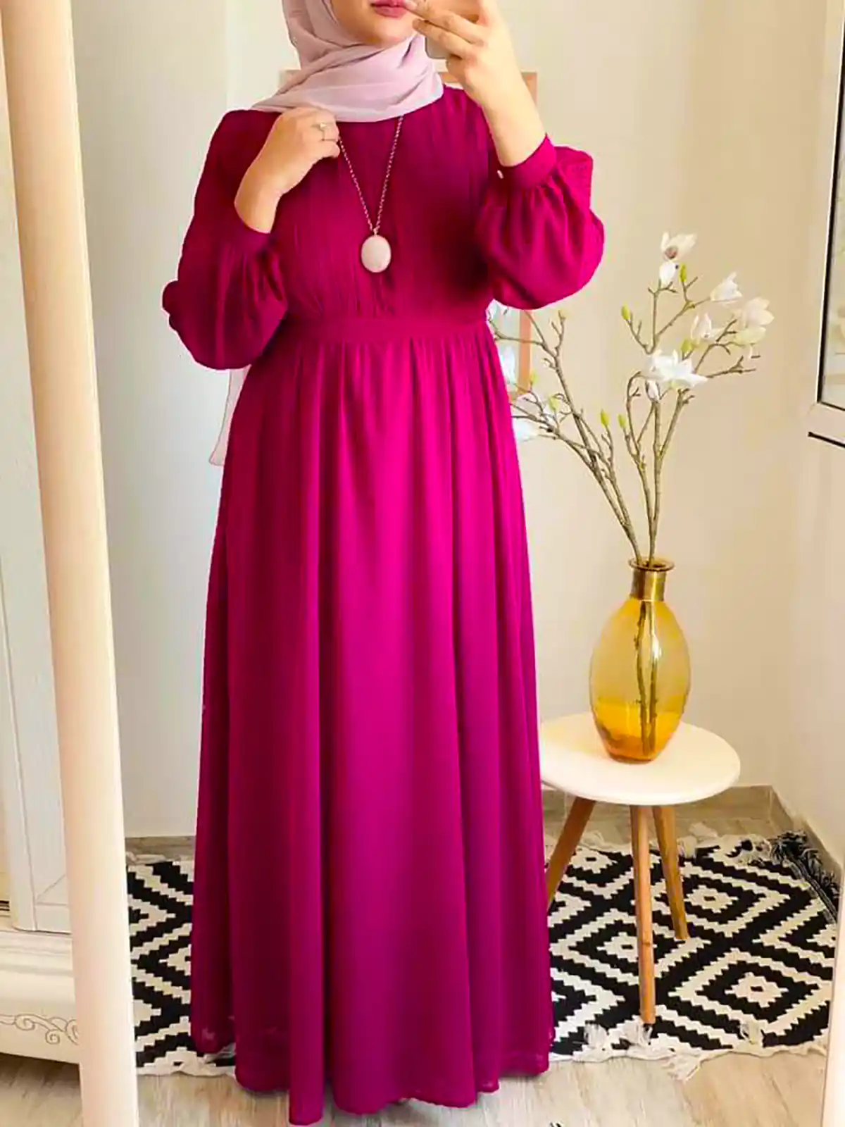 پیراهن ساحلی صورتی شیک