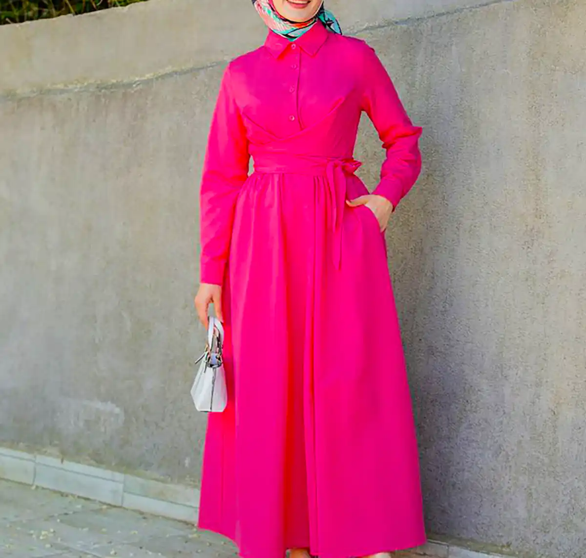 پیراهن ساحلی صورتی شیک