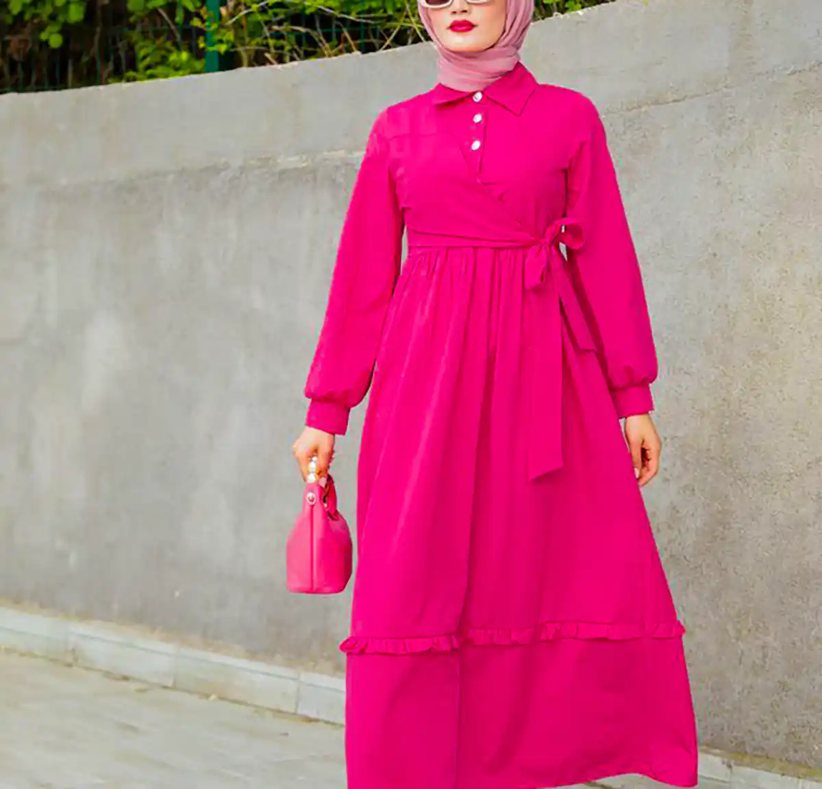 پیراهن ساحلی صورتی شیک