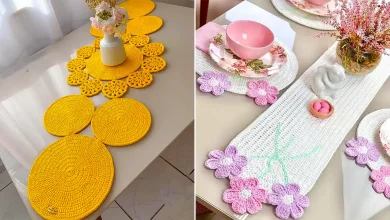 رانر بافتنی میز