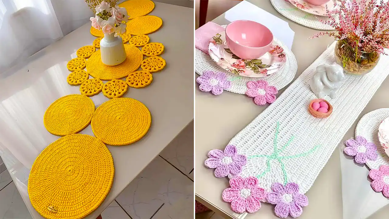 رانر بافتنی میز