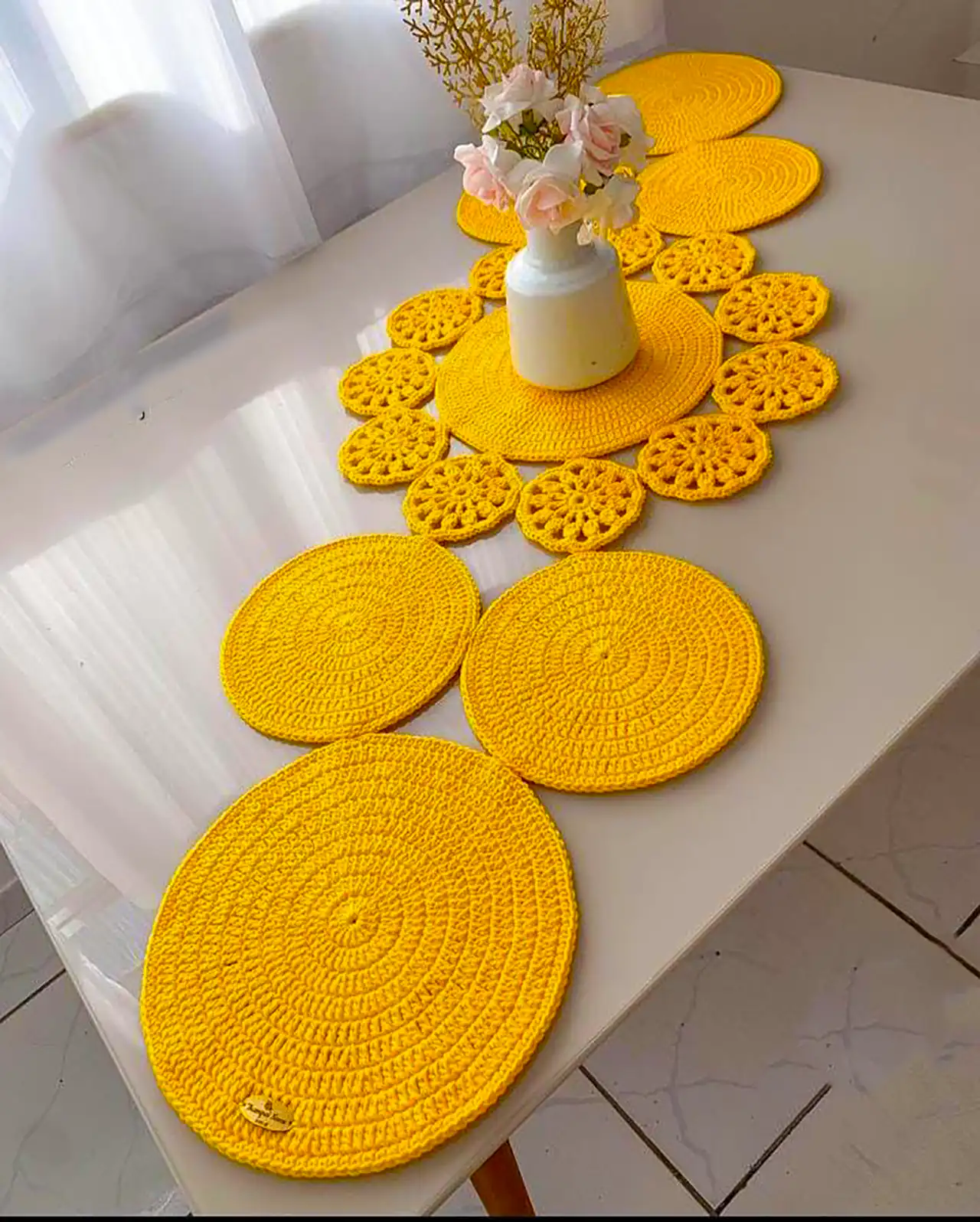 رانر بافتنی میز