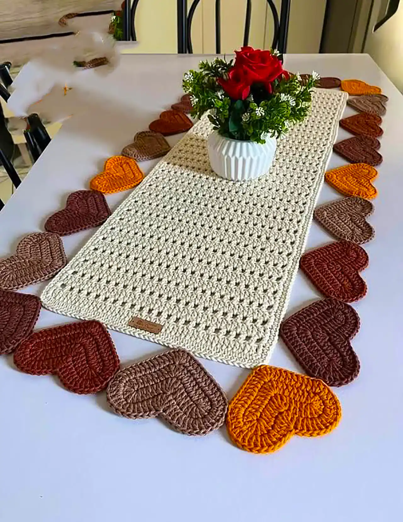 رانر بافتنی میز