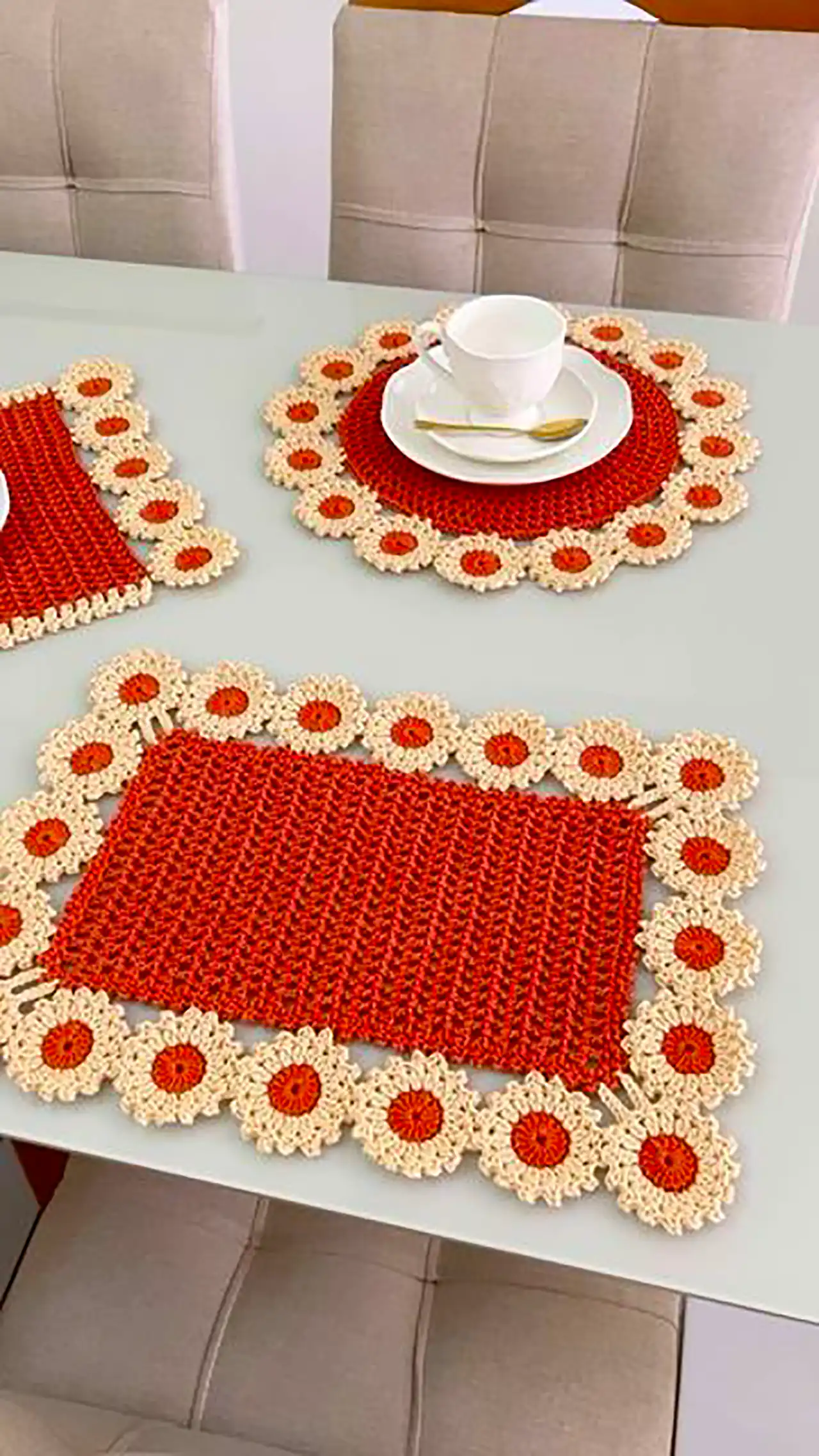 رانر بافتنی میز