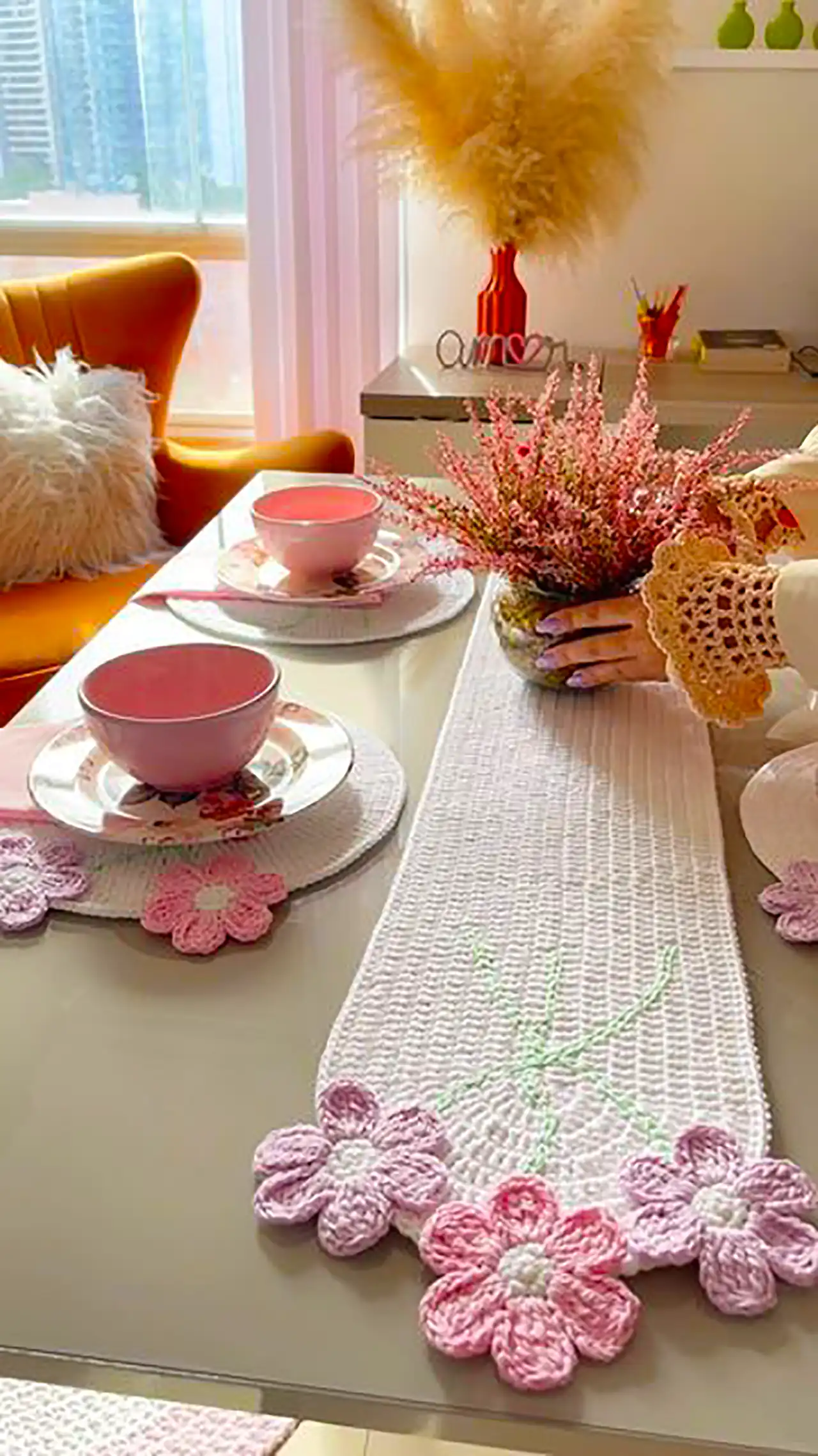 رانر بافتنی میز