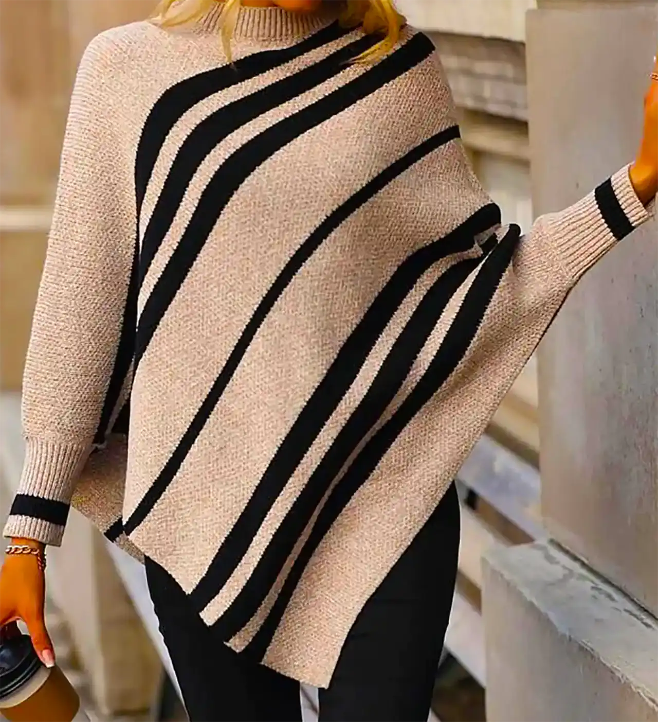 شنل بافتنی پاییزی