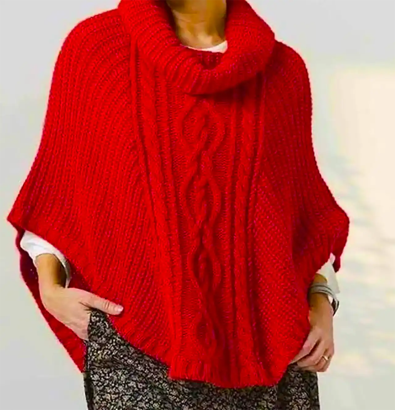 شنل بافتنی پاییزی