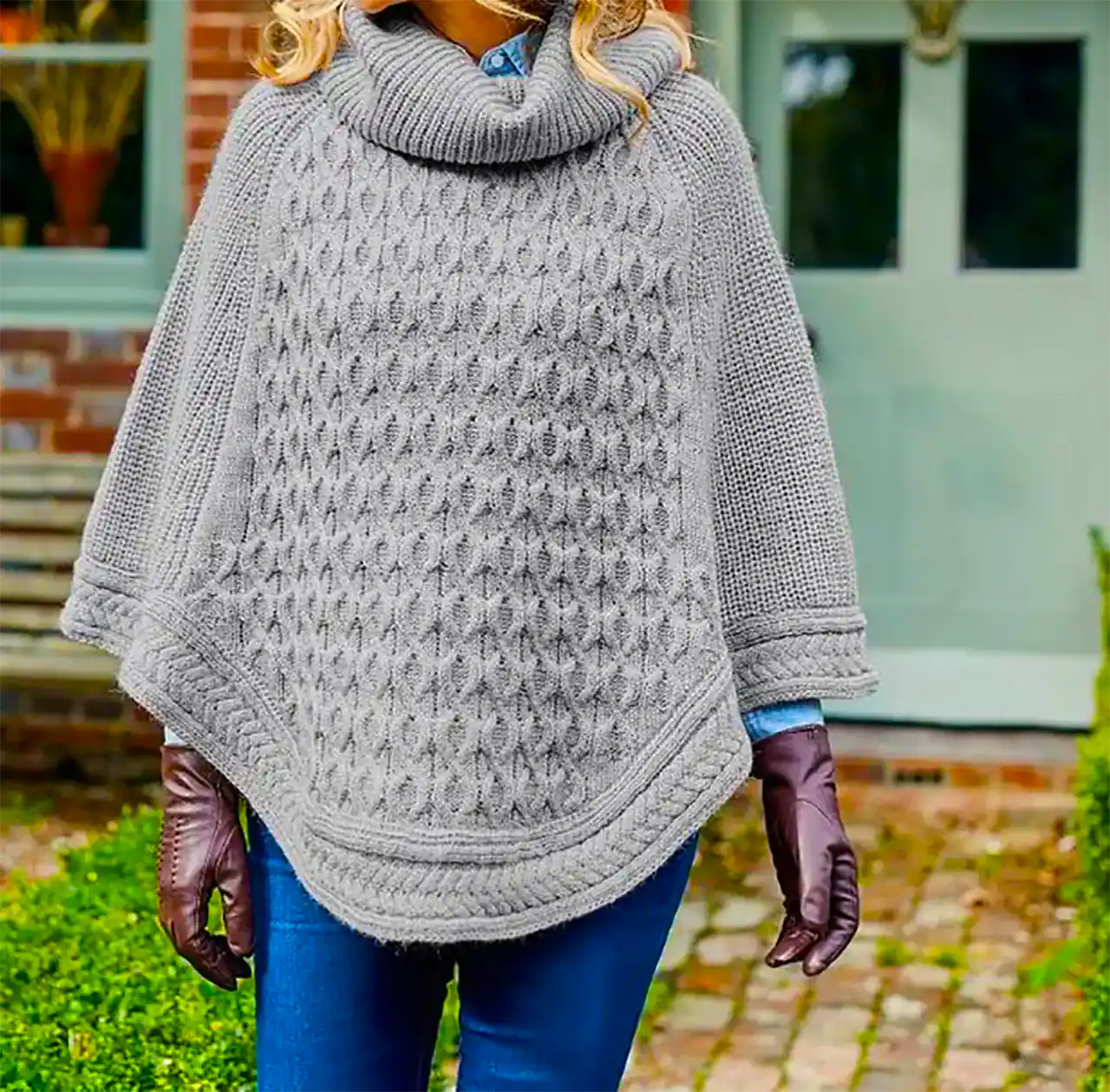 شنل بافتنی پاییزی