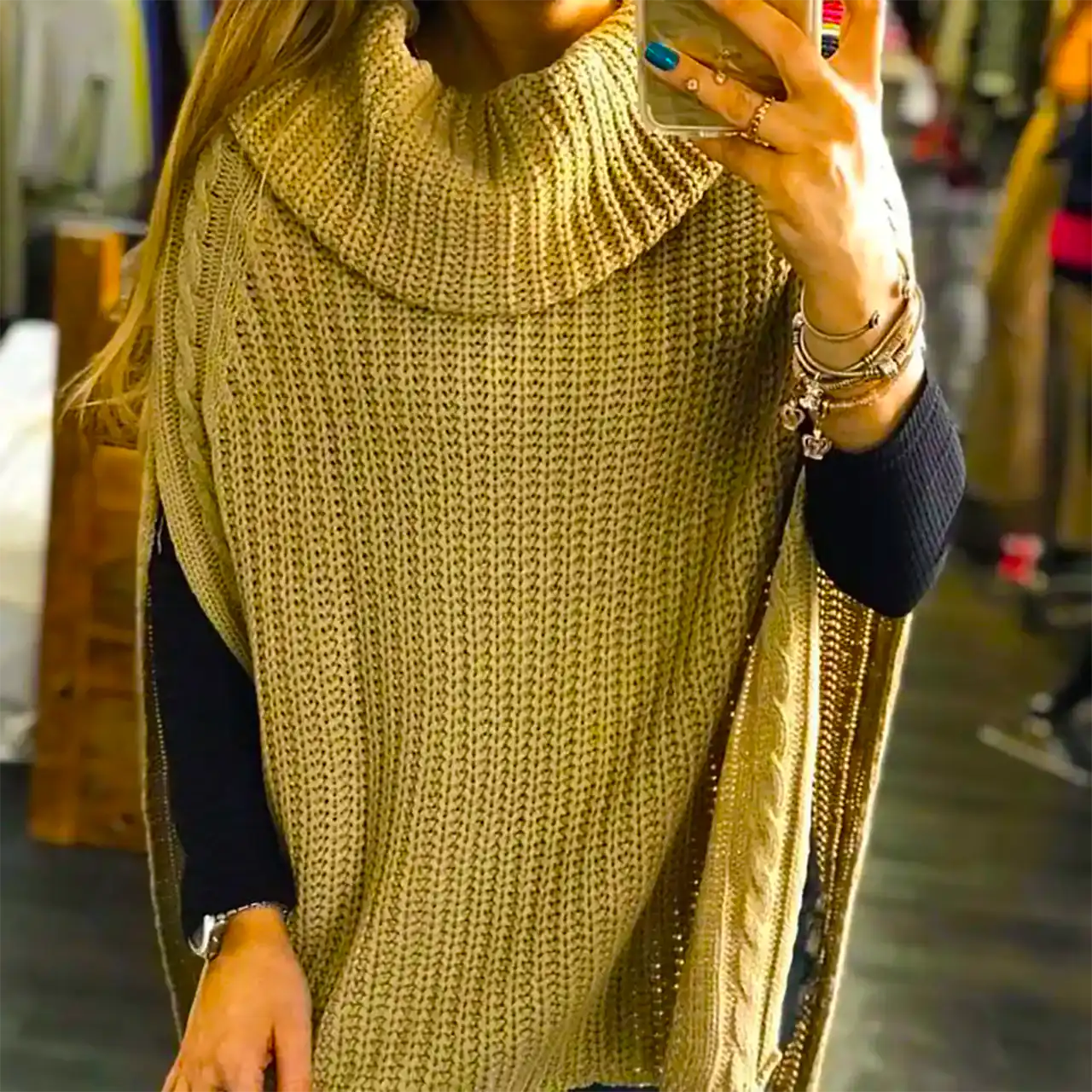 شنل بافتنی پاییزی