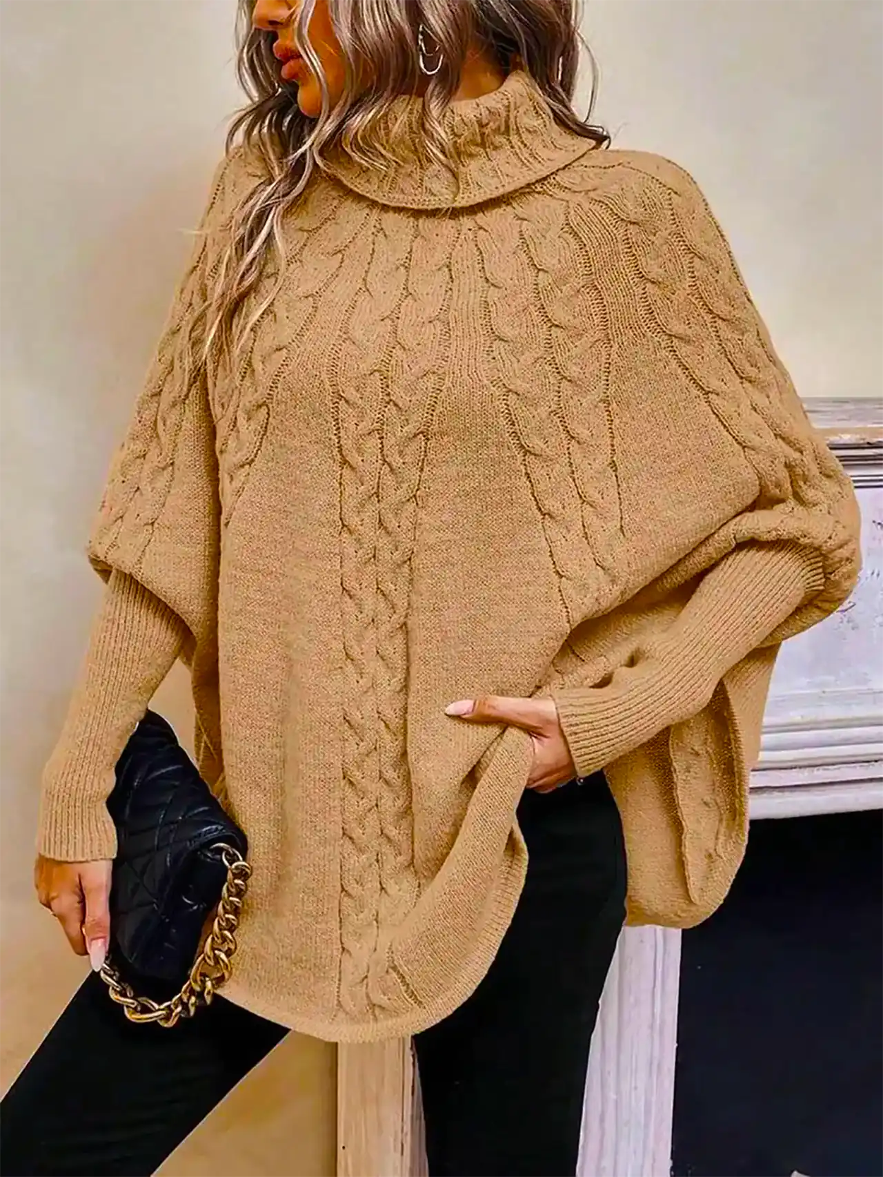 شنل بافتنی پاییزی