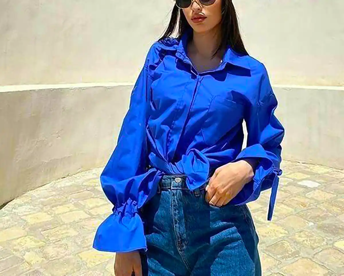 شومیز آبی جدید شیک