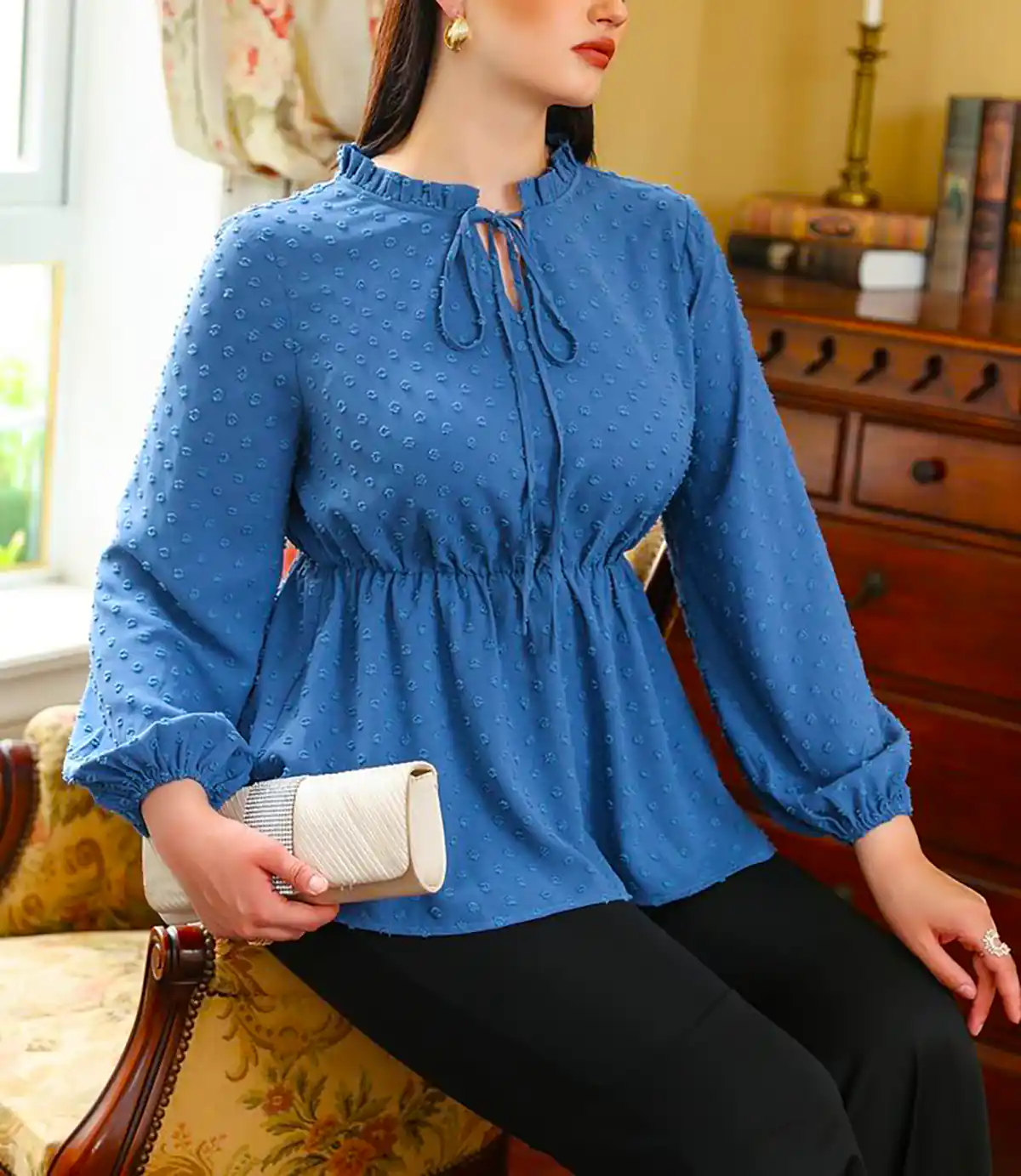 شومیز آبی جدید شیک