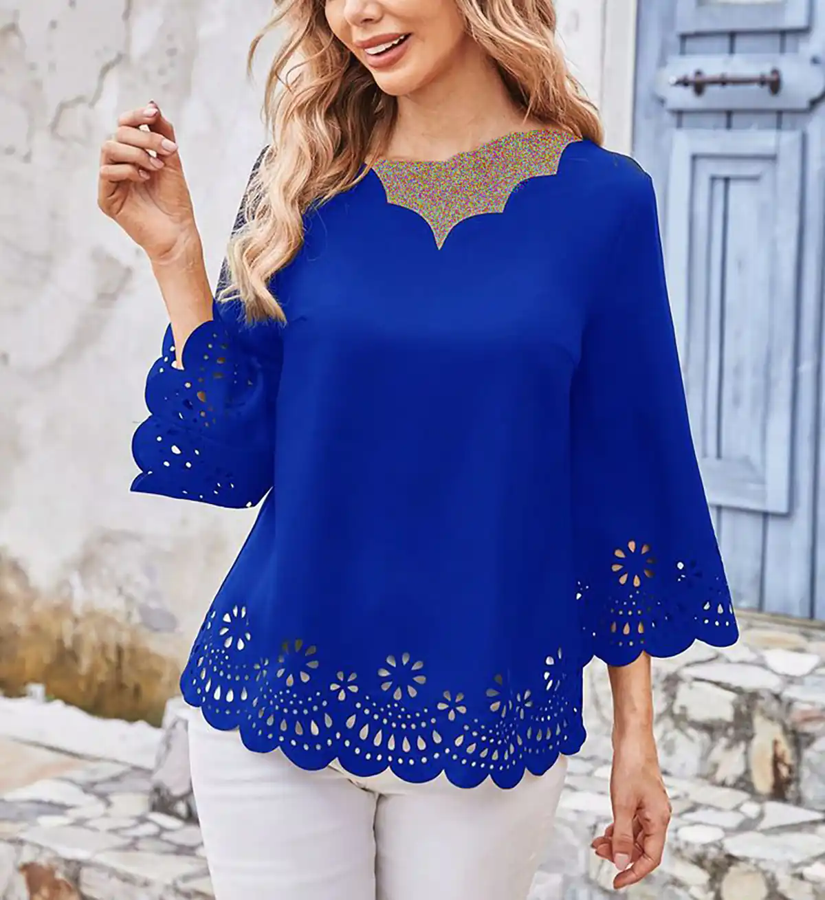 شومیز آبی جدید شیک