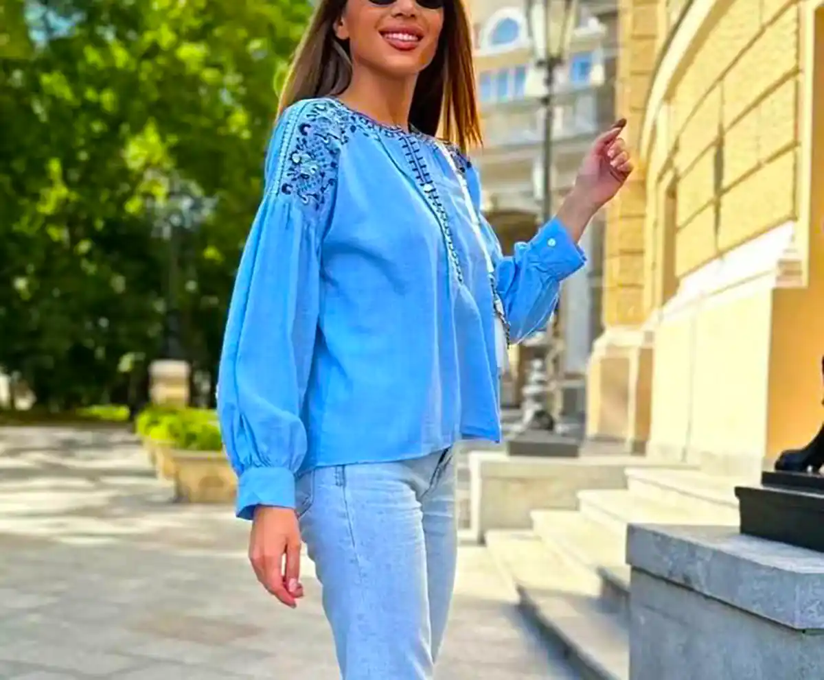 شومیز آبی جدید شیک