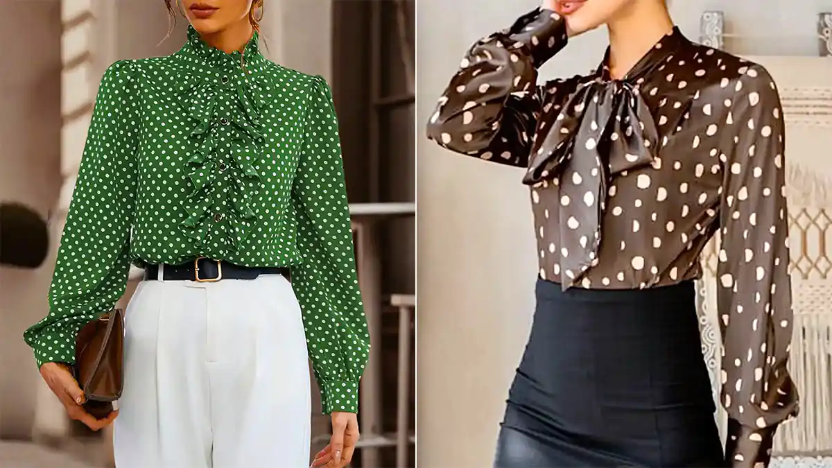 شومیز خالدار زنانه