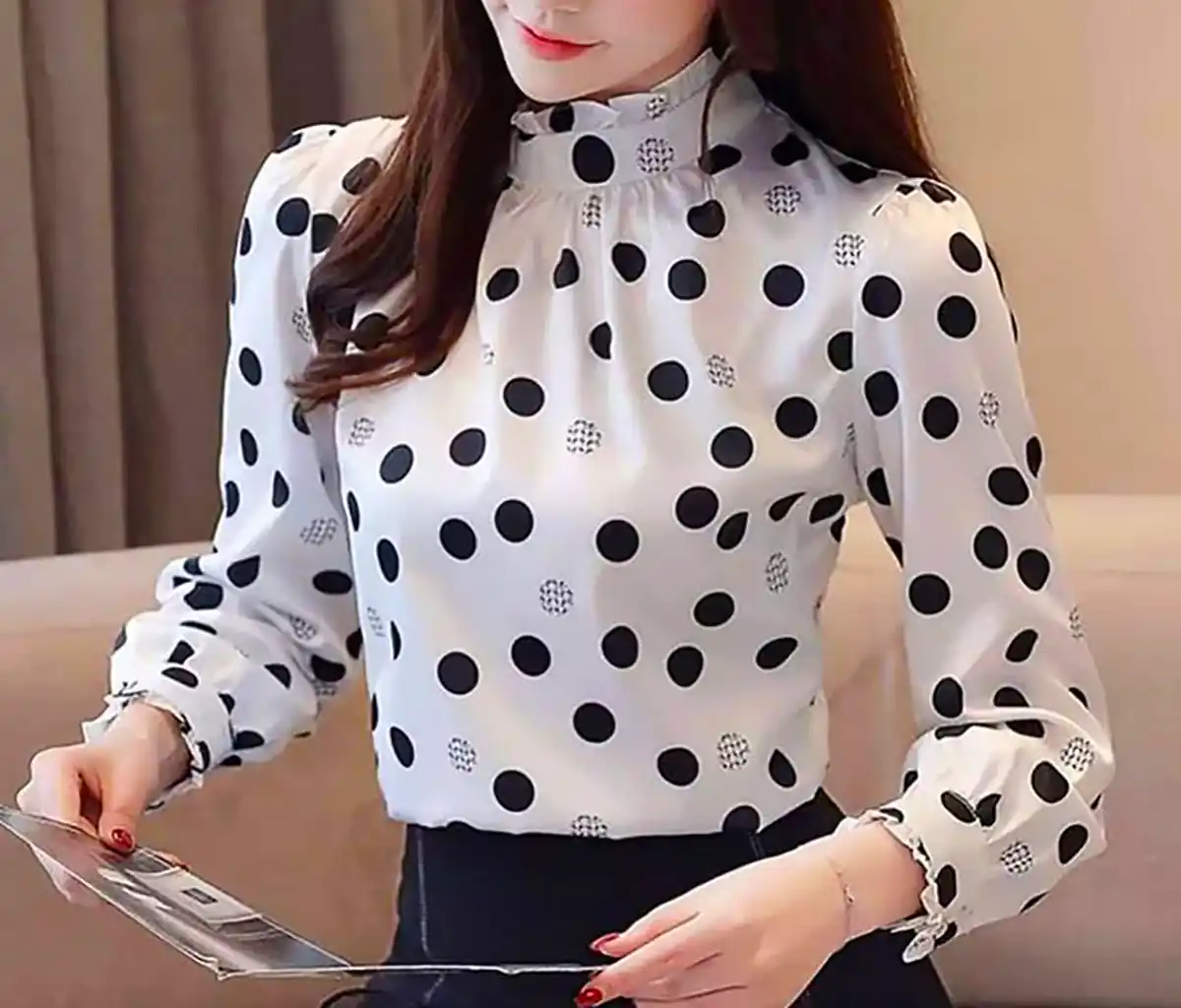 شومیز خالدار زنانه