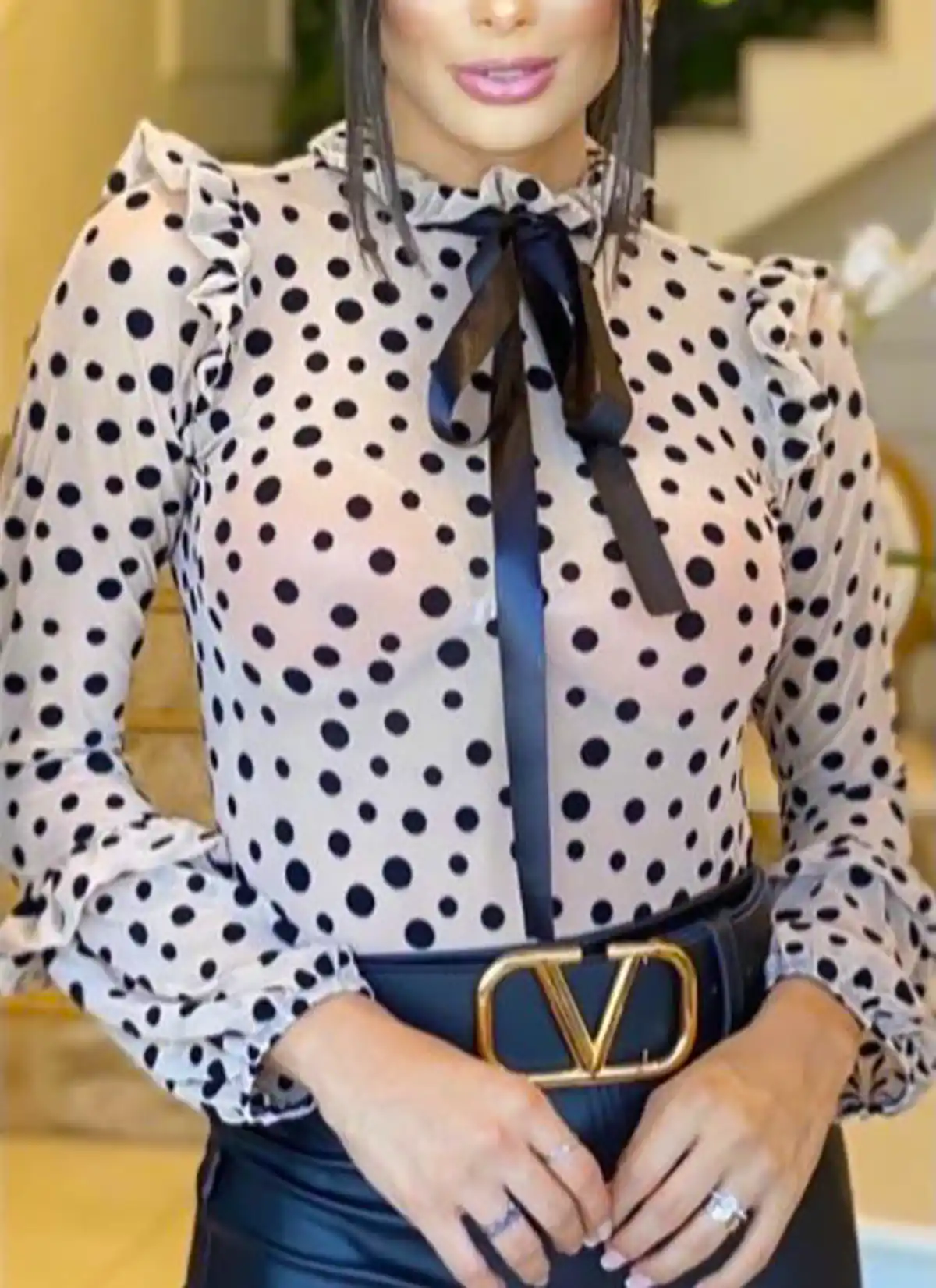 شومیز خالدار زنانه