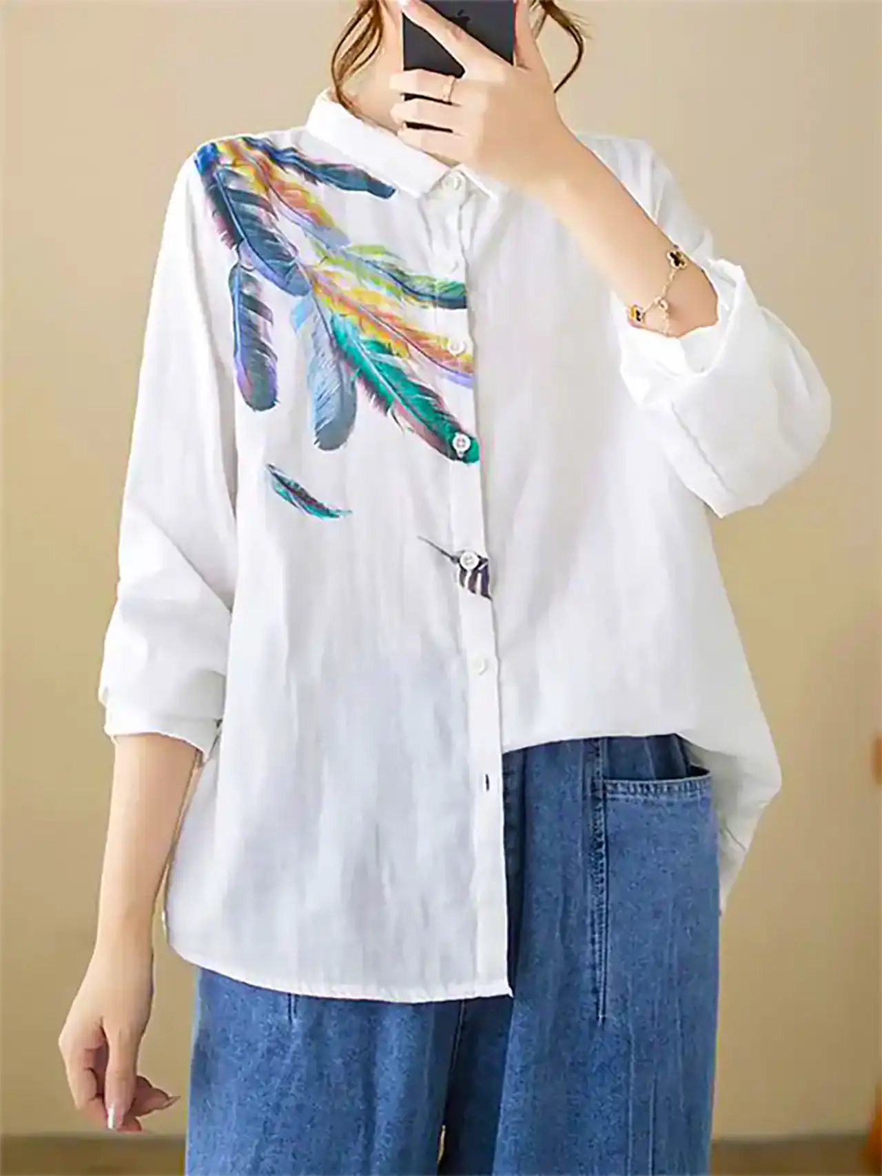 شومیز مانتویی سفید ترند