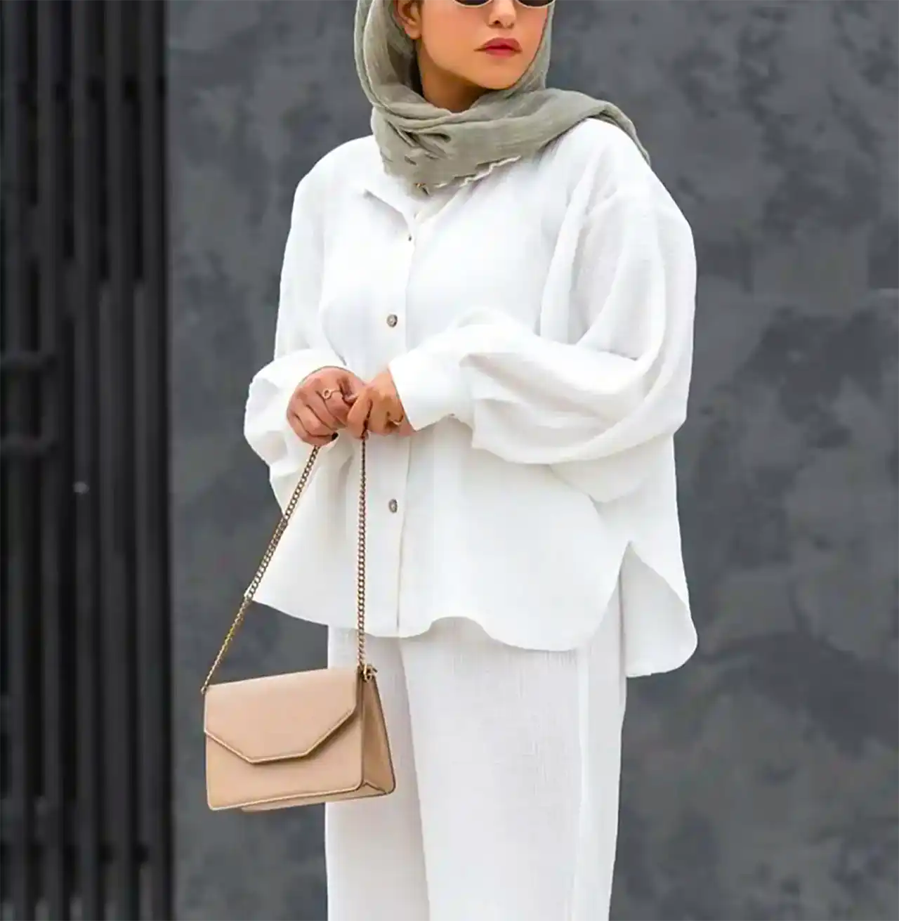 شومیز مانتویی سفید ترند