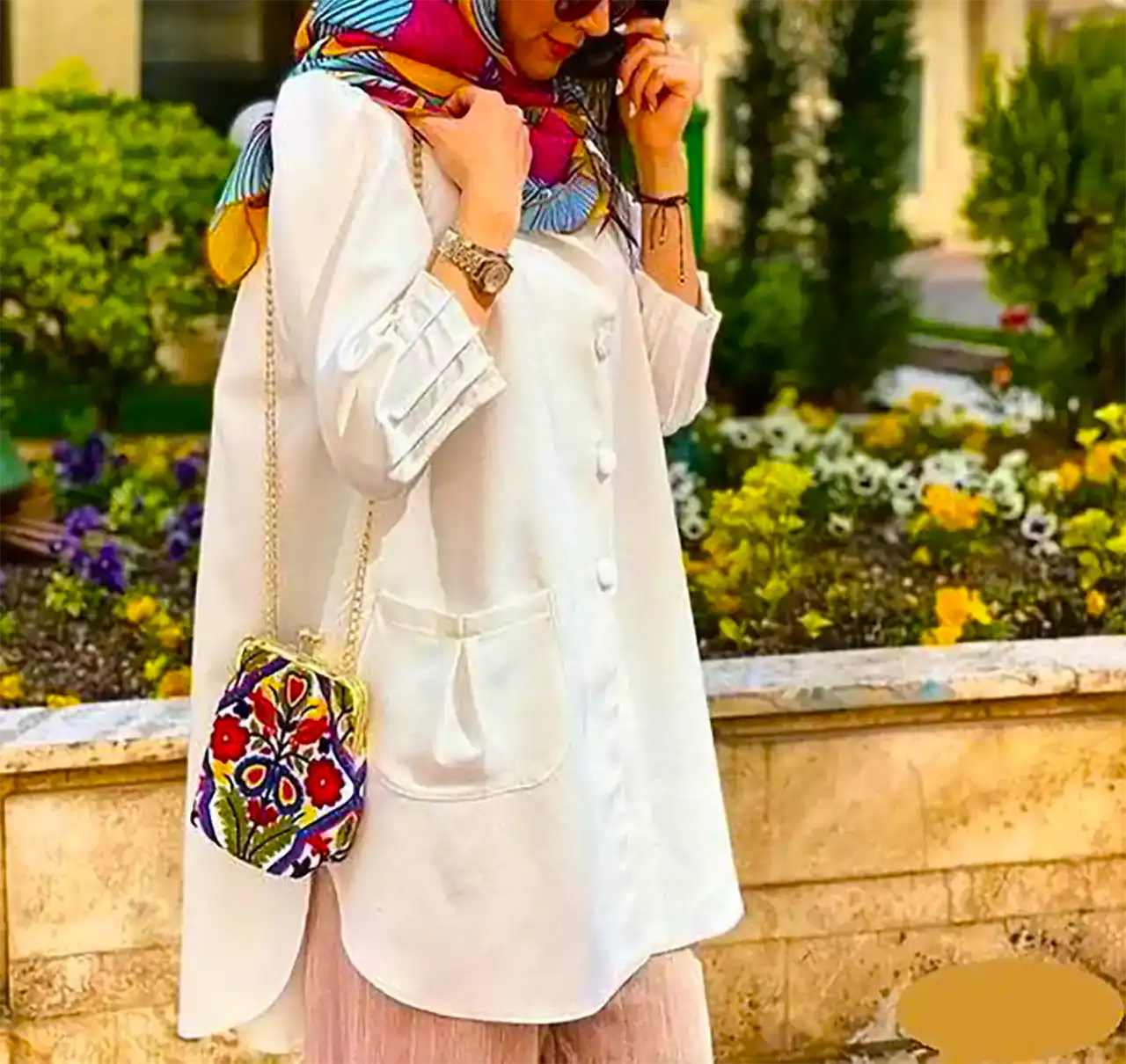 شومیز مانتویی سفید ترند