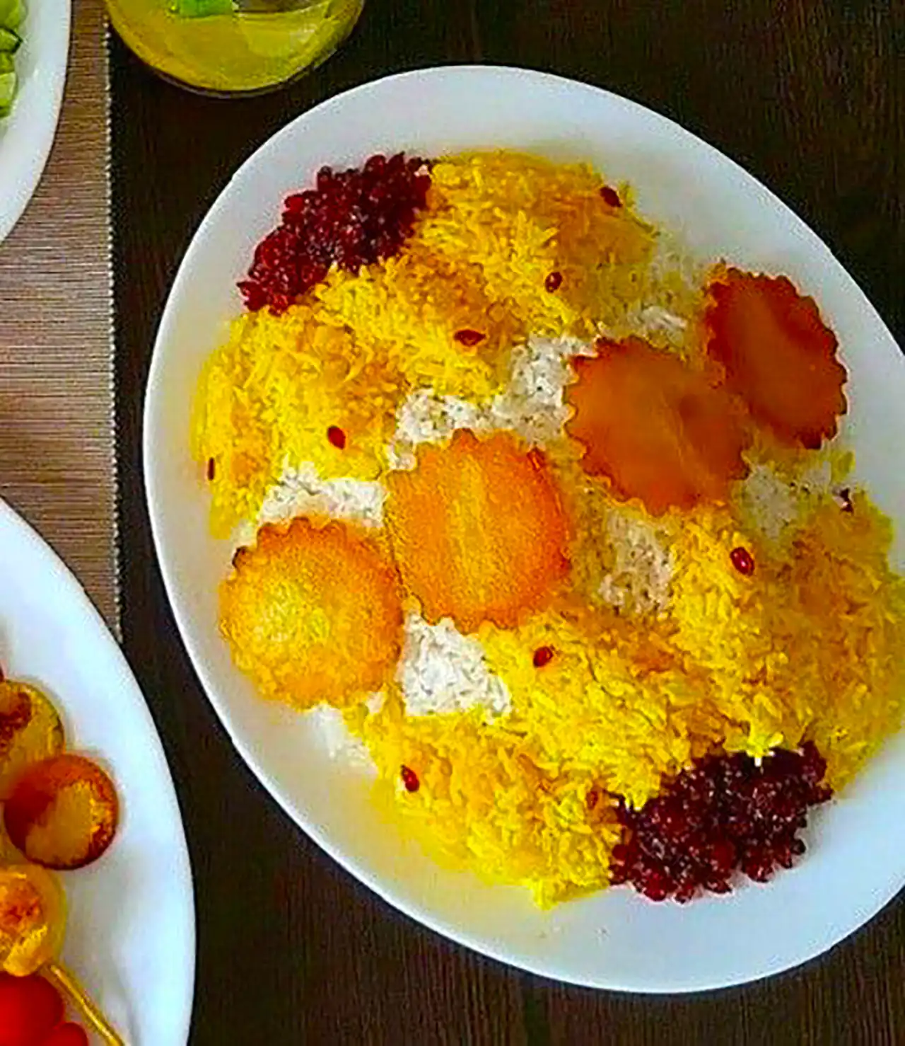 تزیین پلو زعفرانی