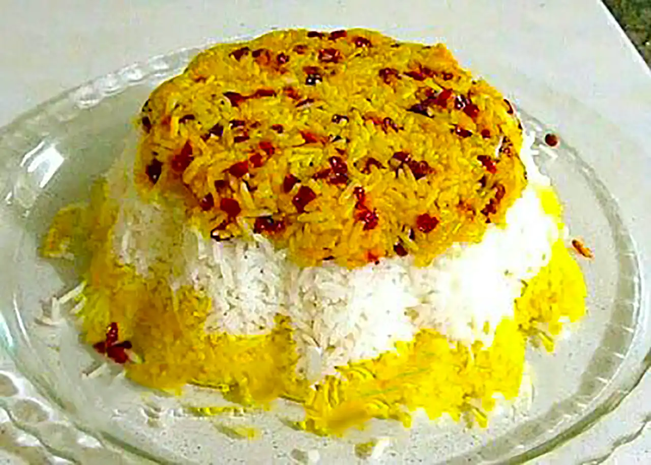 تزیین پلو زعفرانی